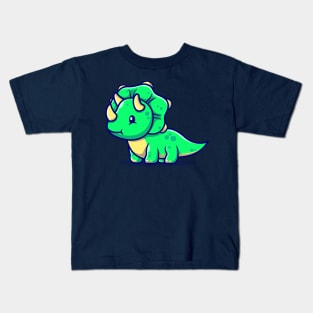 Cute Baby Triceratops Cartoon Kids T-Shirt